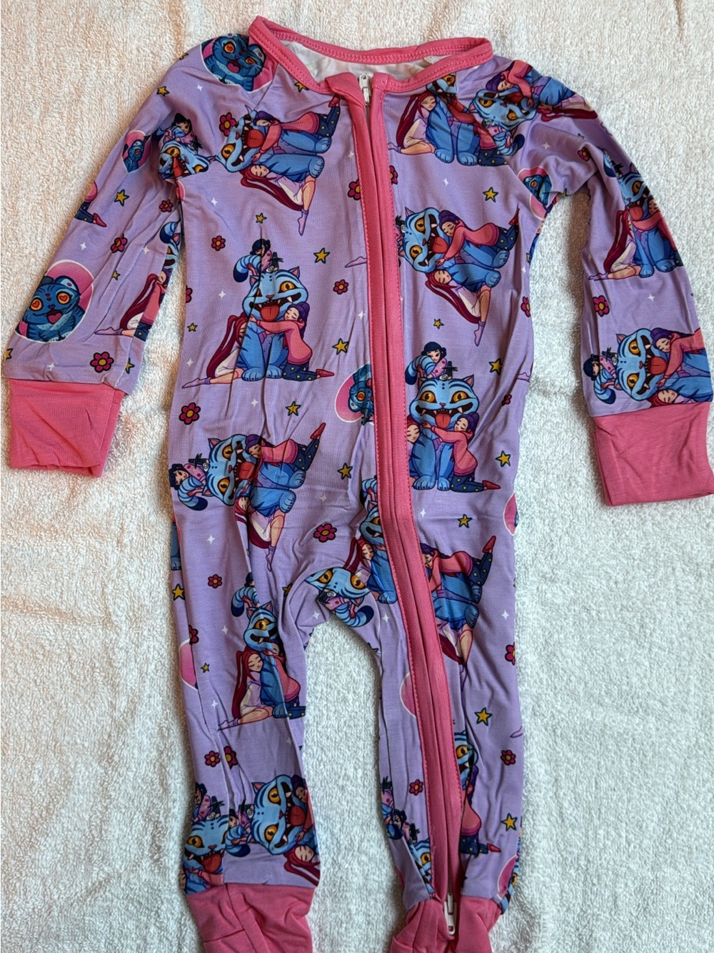 BAMBOO K Pop Character Zip Footed Pajamas